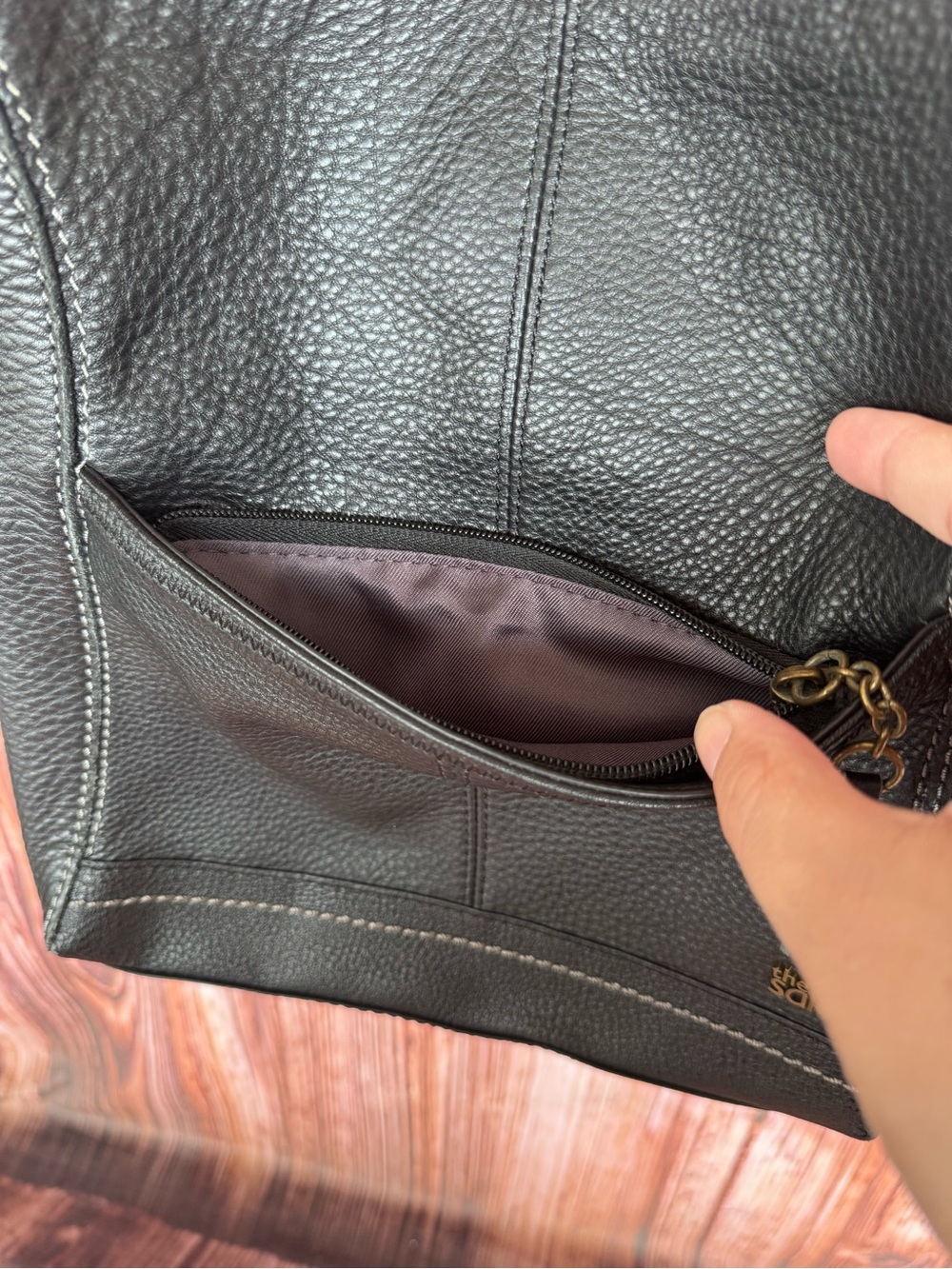 The Sak Black Pebbled Leather Crossbody Bag - Picture 6 of 11